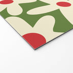 Daisy Time Floral Pattern in Christmas Holidays Red Green Cream Welcome Mat Gallery Image 2