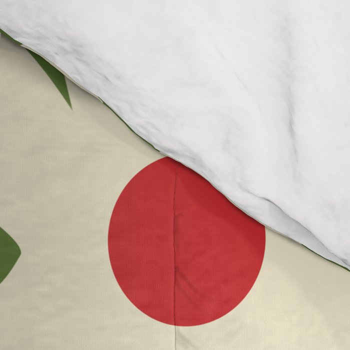 Daisy Time Floral Pattern in Christmas Holidays Red Green Cream Comforter Gallery Image 4