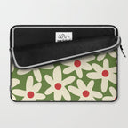 Daisy Time Floral Pattern in Christmas Holidays Red Green Cream Laptop Sleeve Gallery Image 2