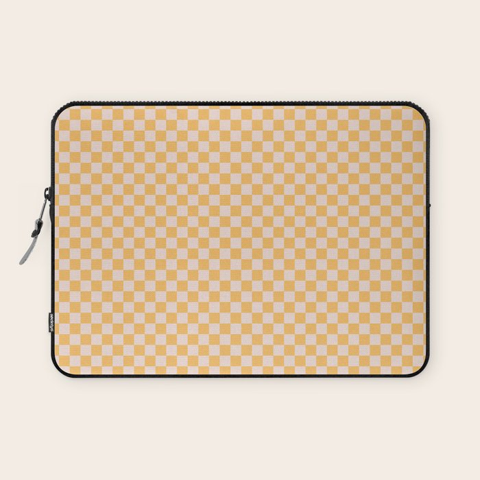 Check I - Yellow â Checkerboard Print Laptop Sleeve Gallery Image 1