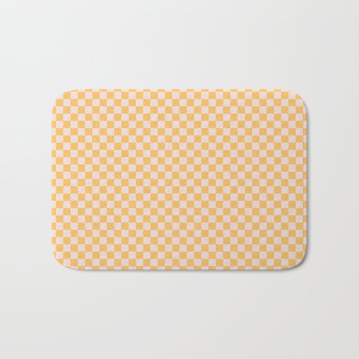 Check I - Yellow â Checkerboard Print Bath Mat Gallery Image 1