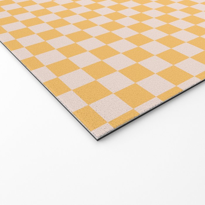 Check I - Yellow â Checkerboard Print Welcome Mat Gallery Image 2