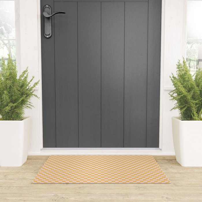 Check I - Yellow â Checkerboard Print Welcome Mat Gallery Image 3