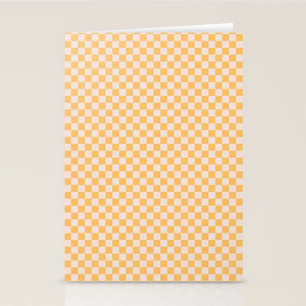 Check I - Yellow â Checkerboard Print Stationery Card Gallery Image 2