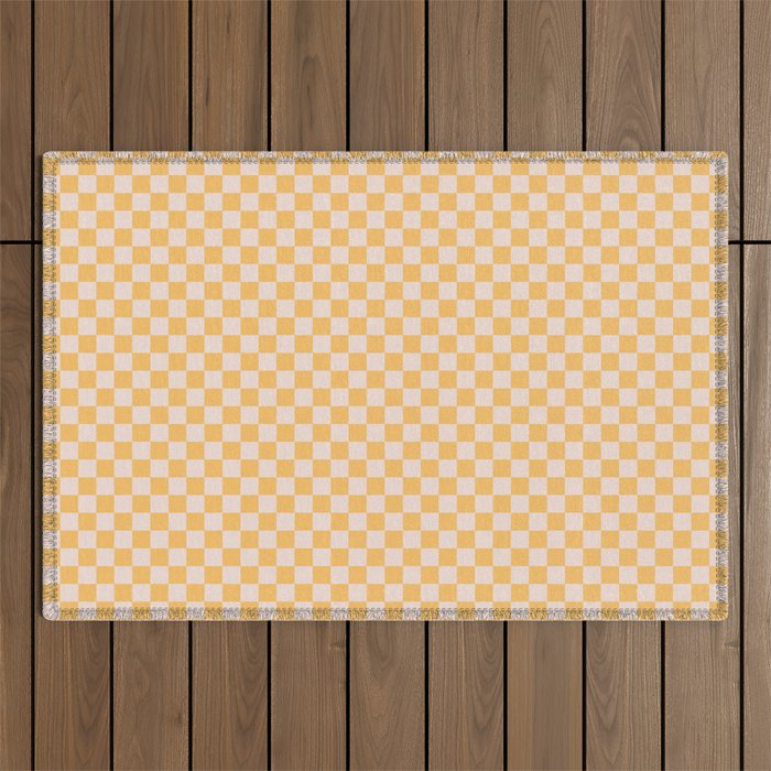 Check I - Yellow â Checkerboard Print Outdoor Rug Gallery Image 1