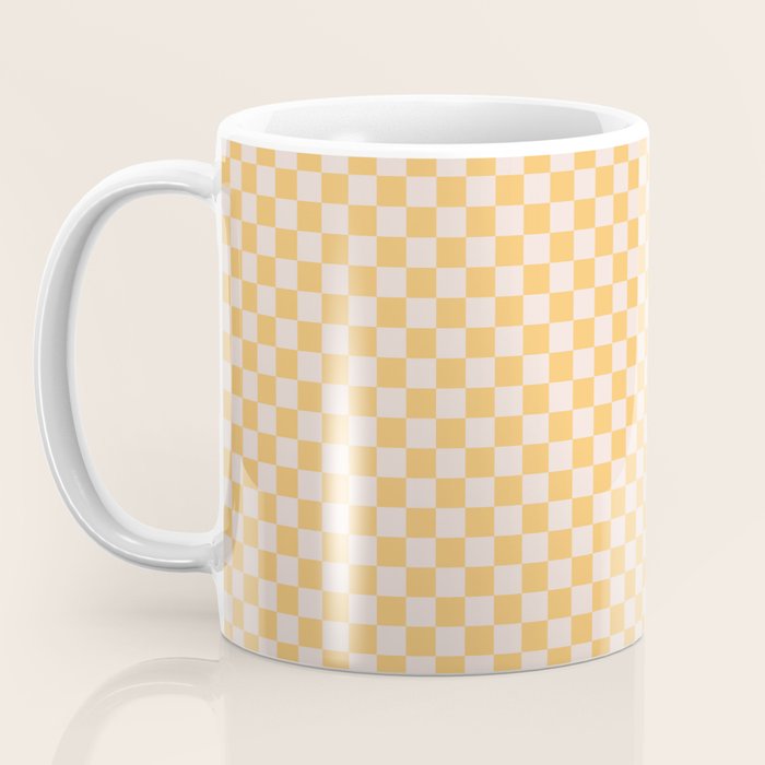 Check I - Yellow â Checkerboard Print Coffee Mug Gallery Image 3