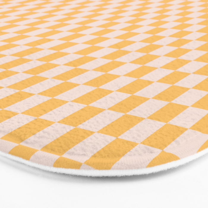Check I - Yellow â Checkerboard Print Bath Mat Gallery Image 3