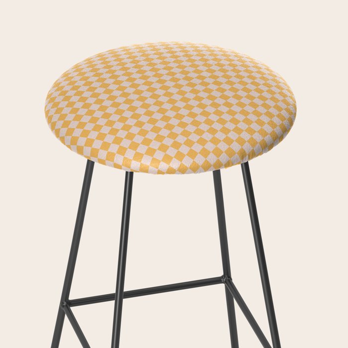 Check I - Yellow â Checkerboard Print Stool Gallery Image 2