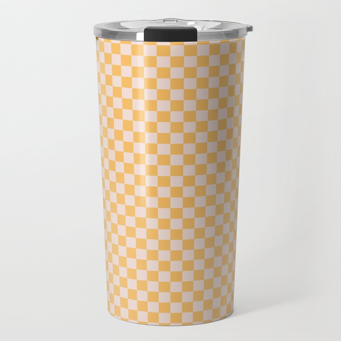 Check I - Yellow â Checkerboard Print Travel Mug Gallery Image 1