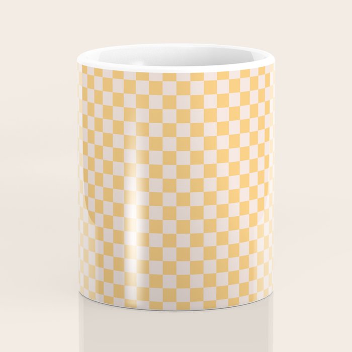 Check I - Yellow â Checkerboard Print Coffee Mug Gallery Image 4