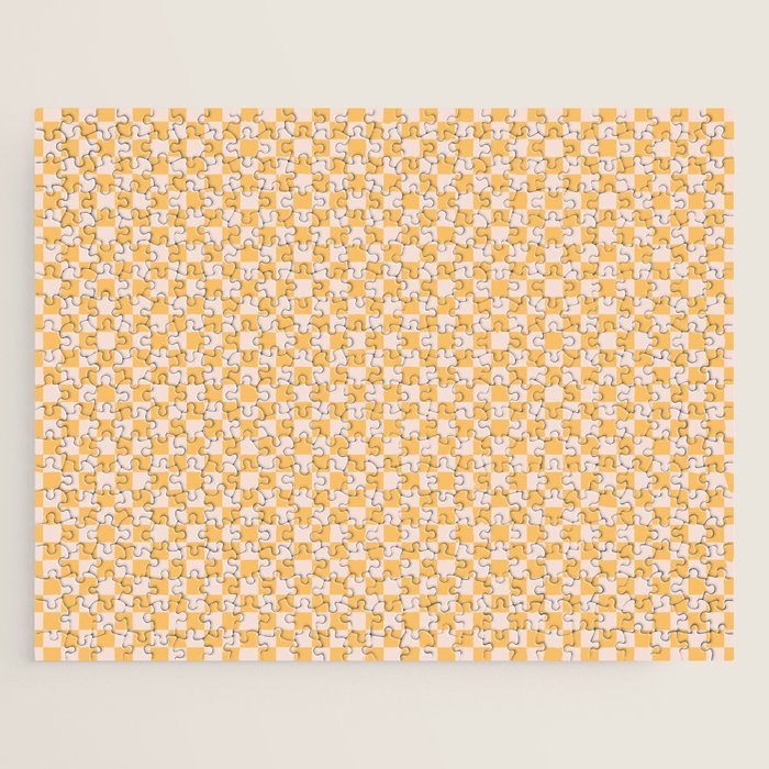 Check I - Yellow â Checkerboard Print Jigsaw Puzzle Gallery Image 1