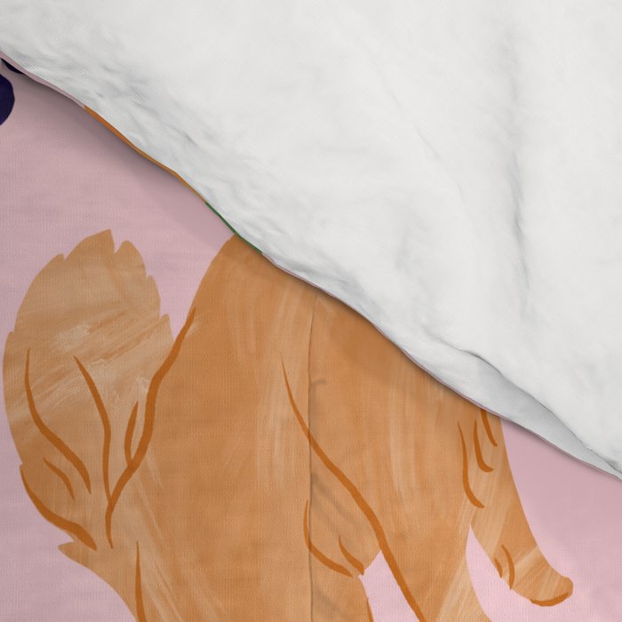 Golden Retriever and Fruits Pink Comforter Gallery Image 4