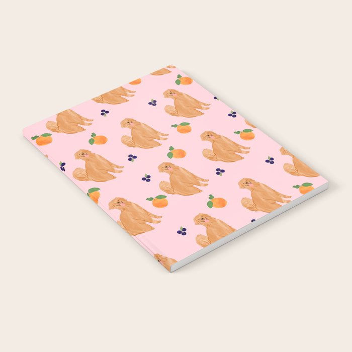 Golden Retriever and Fruits Pink Notebook Gallery Image 2