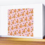 Golden Retriever and Fruits Pink Wall Mural Gallery Image 2