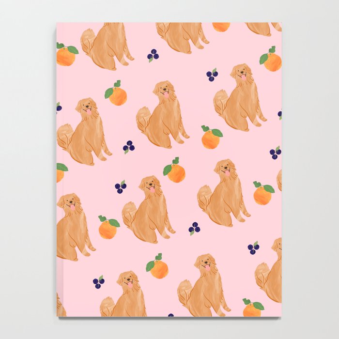 Golden Retriever and Fruits Pink Notebook Gallery Image 4