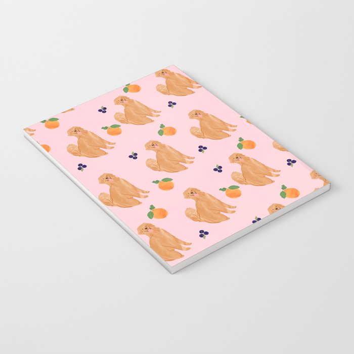 Golden Retriever and Fruits Pink Notebook Gallery Image 3