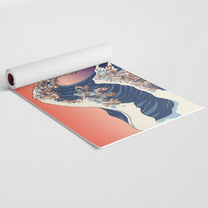 The Great Wave of Dachshunds Yoga Mat Gallery Image 2