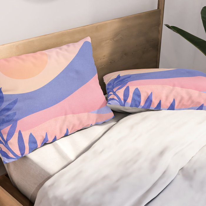 Hawaiian Sunset Tropical Landscape Pillow Sham Gallery Image 2
