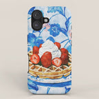 Strawberry Belgian Waffle Breakfast Watercolor iPhone Case Gallery Image 1