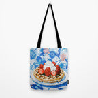 Strawberry Belgian Waffle Breakfast Watercolor Tote Bag Gallery Image 2