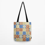 Retro Flowers Check Pattern VIII Tote Bag Gallery Image 2