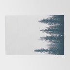 Minimalist Landscape Photo Pine Tree Silhouette Misty Forest Rug Gallery Image 2