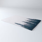 Minimalist Landscape Photo Pine Tree Silhouette Misty Forest Rug Gallery Image 3