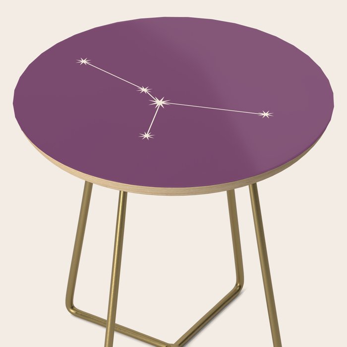 Cancer Zodiac Star Constellation Line Art Mauve Purple Side Table Gallery Image 2