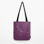 Cancer Zodiac Star Constellation Line Art Mauve Purple Tote Bag Gallery Image 2