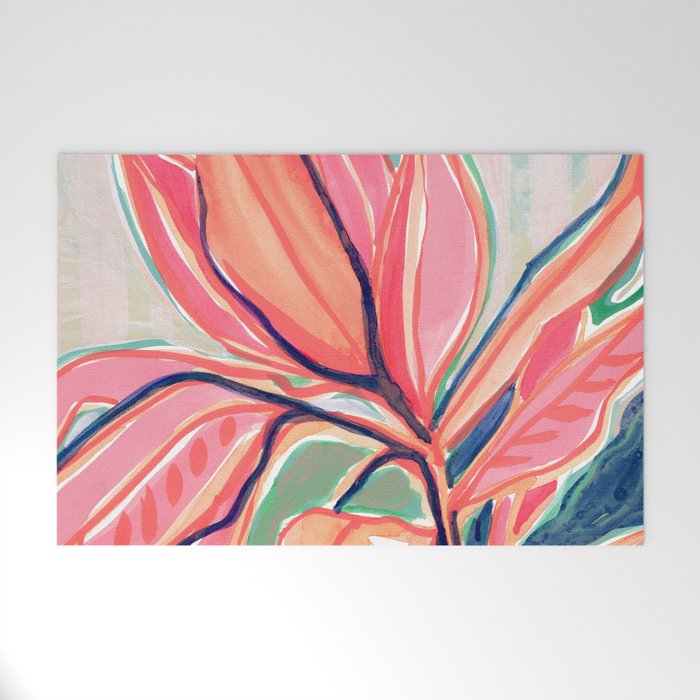Flower Market Tropical Art Welcome Mat Gallery Image 1
