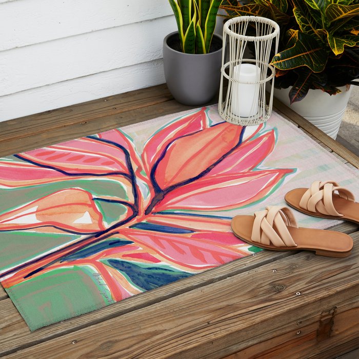 Flower Market Tropical Art Outdoor Rug Gallery Image 2