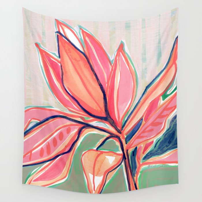 Flower Market Tropical Art Wall Tapestry Gallery Image 4