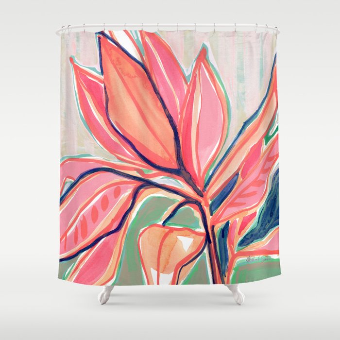 Flower Market Tropical Art Shower Curtain Gallery Image 1
