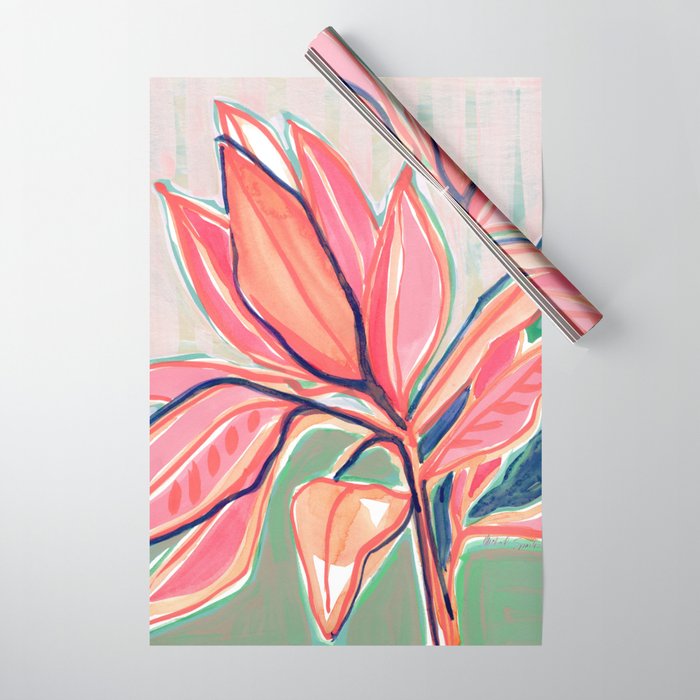 Flower Market Tropical Art Wrapping Paper Gallery Image 1