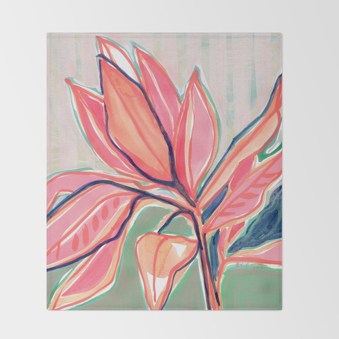 Flower Market Tropical Art Throw Blanket Gallery Image 2
