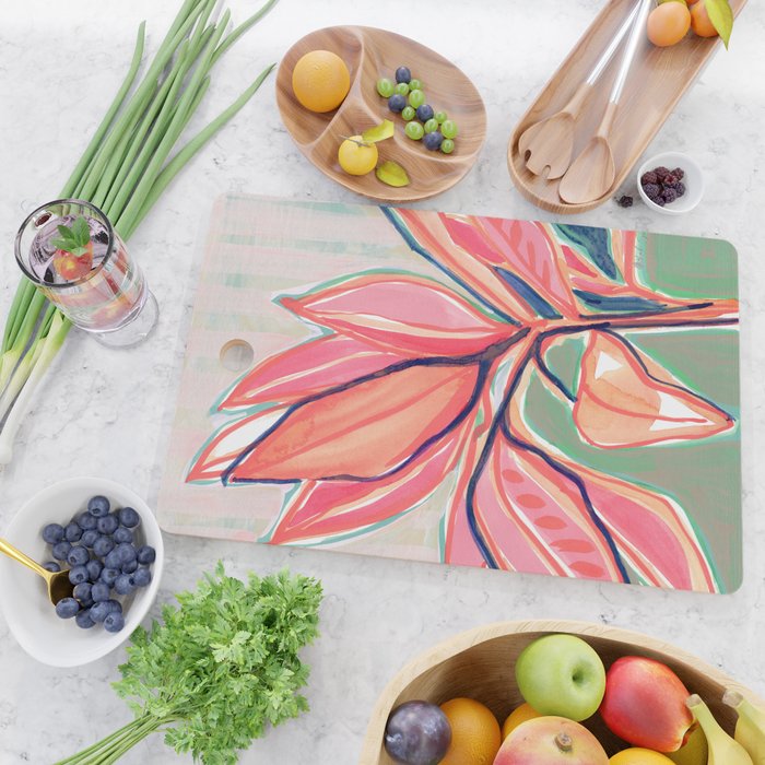 Flower Market Tropical Art Cutting Board Gallery Image 2