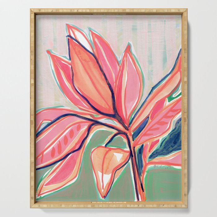 Flower Market Tropical Art Serving Tray Gallery Image 1