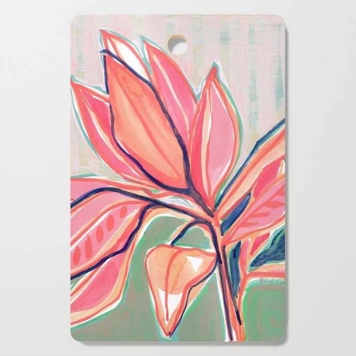 Flower Market Tropical Art Cutting Board Gallery Image 1