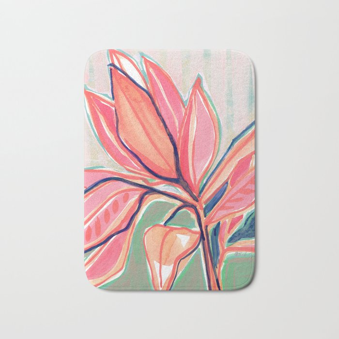 Flower Market Tropical Art Bath Mat Gallery Image 1