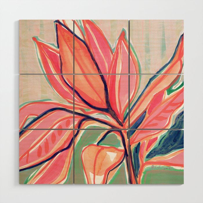 Flower Market Tropical Art Wood Wall Art Gallery Image 1