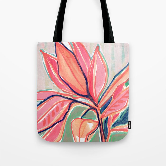 Flower Market Tropical Art Tote Bag Gallery Image 1