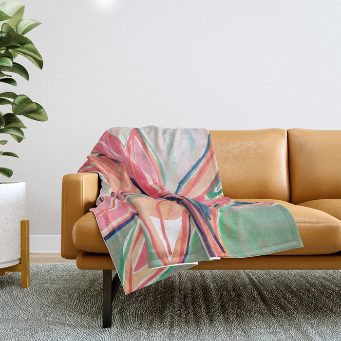 Flower Market Tropical Art Throw Blanket Gallery Image 1