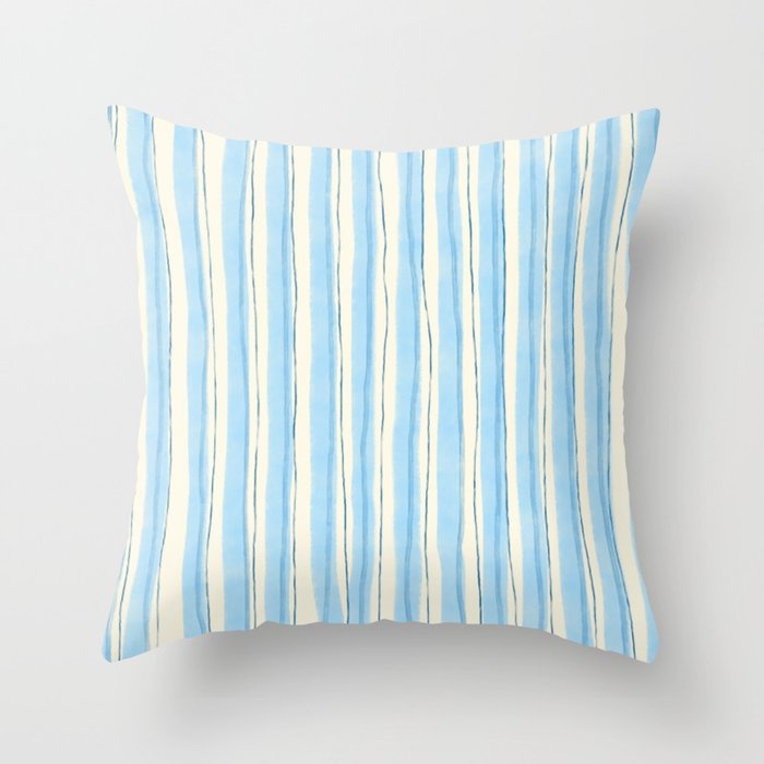 Azul Stripes Throw Pillow Gallery Image 1
