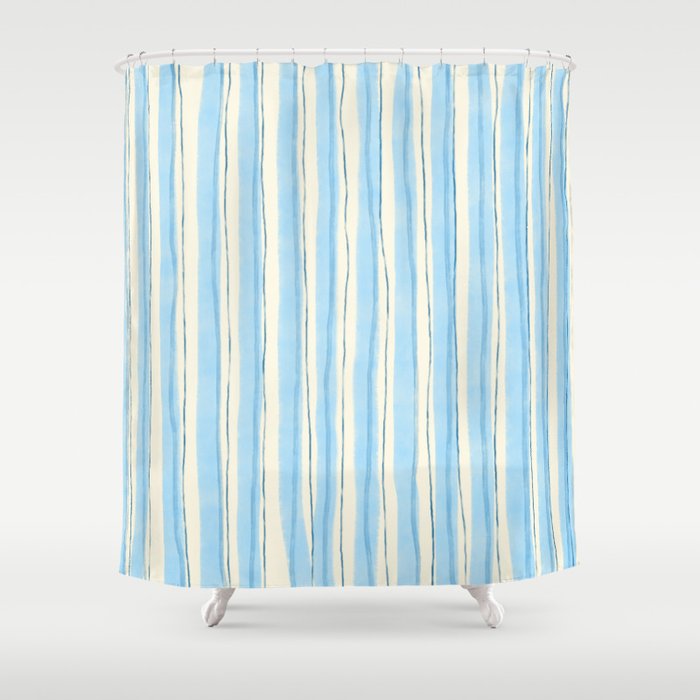 Azul Stripes Shower Curtain Gallery Image 1