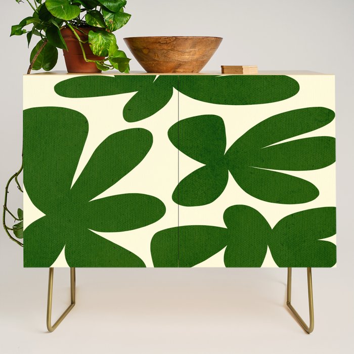 Abstract-botanical 35 green Credenza Gallery Image 1