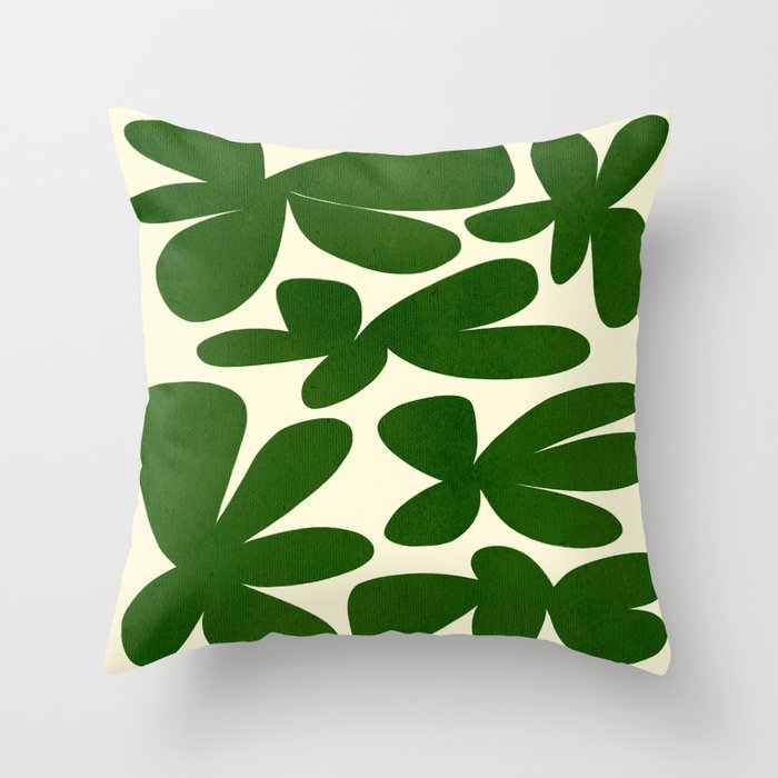 Abstract-botanical 35 green Throw Pillow Gallery Image 1