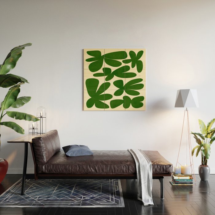 Abstract-botanical 35 green Wood Wall Art Gallery Image 2