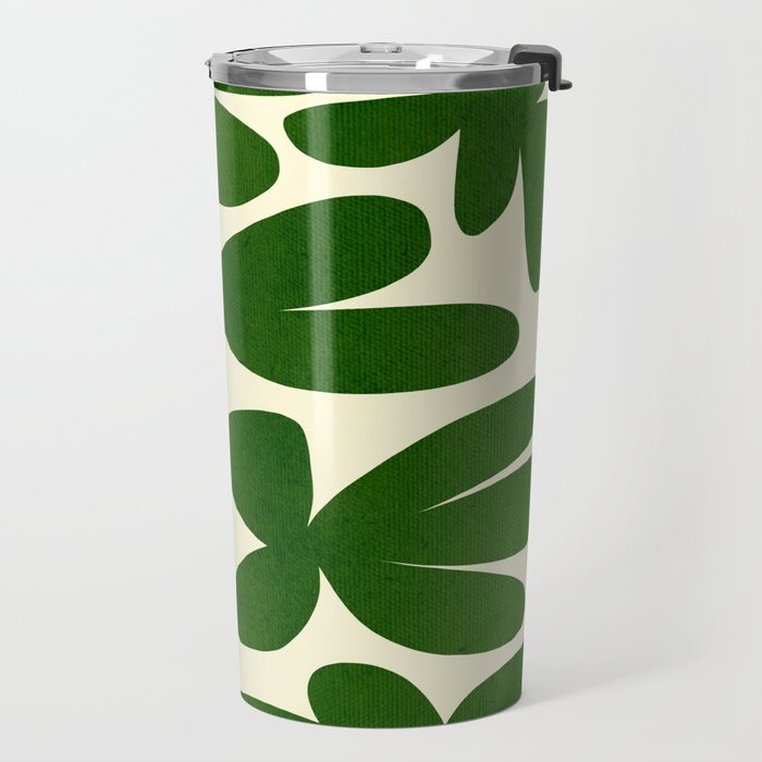 Abstract-botanical 35 green Travel Mug Gallery Image 2