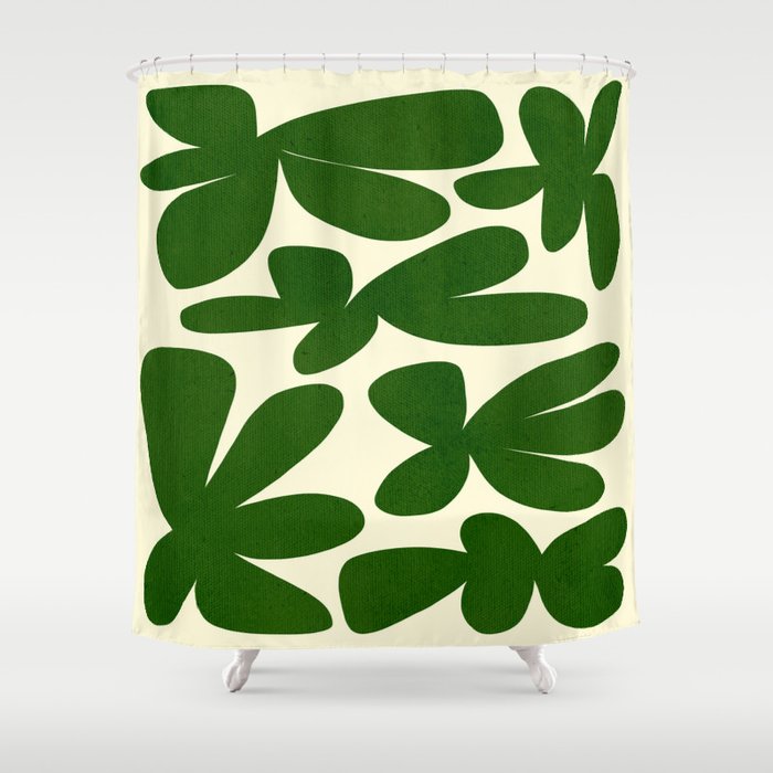 Abstract-botanical 35 green Shower Curtain Gallery Image 1