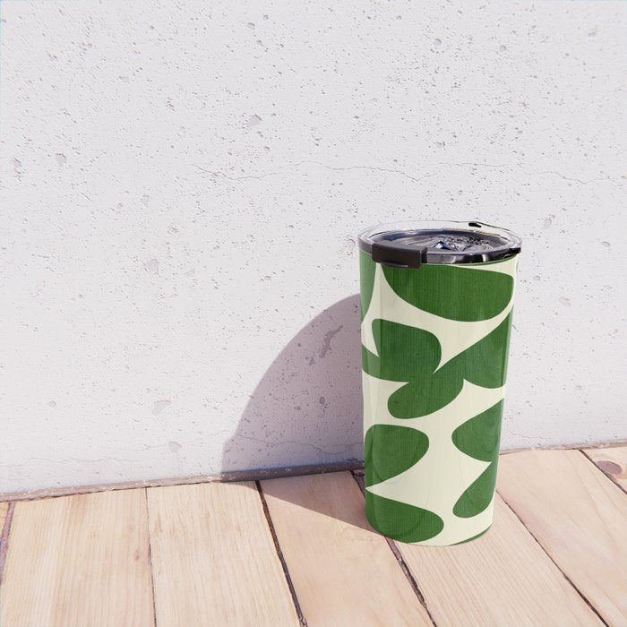 Abstract-botanical 35 green Travel Mug Gallery Image 4